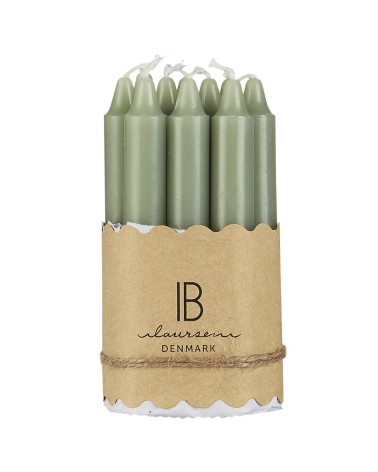 10 bougies vert clair H10cm