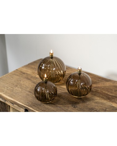 Lampe à huile ronde elegante champagne s 