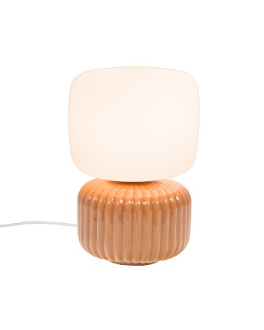 Lampe céramique et verre Ninon Taupe H30xdiam20cm