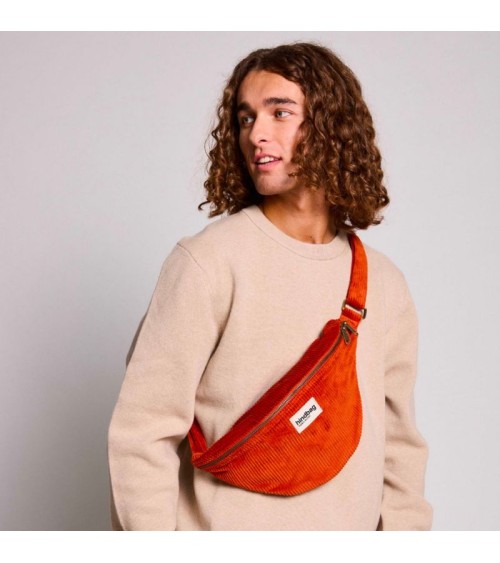 Sac Banane SASHA Velours Brique L40xl16xP9.5cm