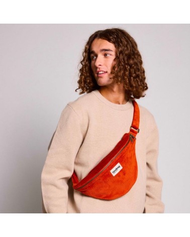 Sac Banane SASHA Velours Brique L40xl16xP9.5cm