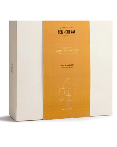 Coffret savon liquide 500ml+savon125gr+créme mai,30ml+cube savon de marseille100g