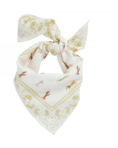 foulard 60x60 teckel ecru