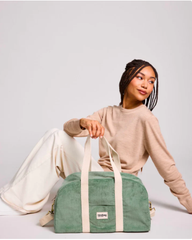 Sac CHARLIE velours Vert d'eau