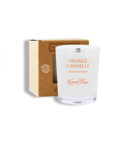 BOUGIE VEGETALE FRANCAISE méche bois180gr Orange cannelle