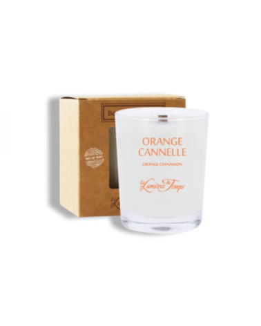 BOUGIE VEGETALE FRANCAISE méche bois180gr Orange cannelle