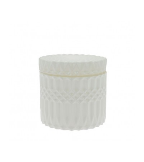 Bougie végétale 360GR facette blanc poudre de riz