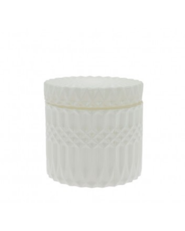 Bougie végétale 360GR facette blanc poudre de riz