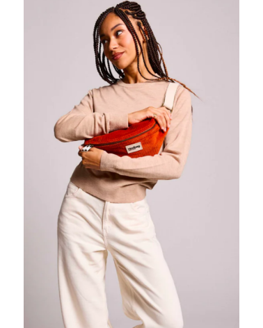 Sac banane OLIVIA velours brique