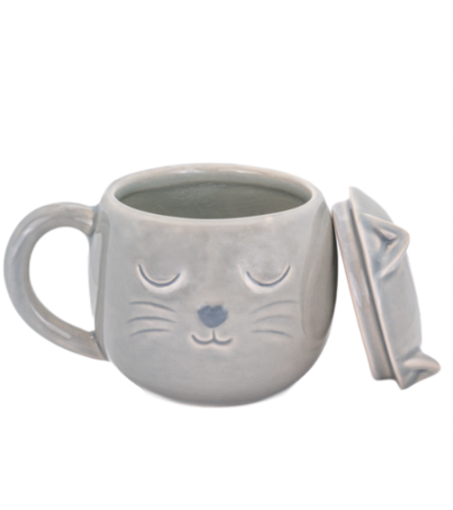 Tasse chat avec couvercle