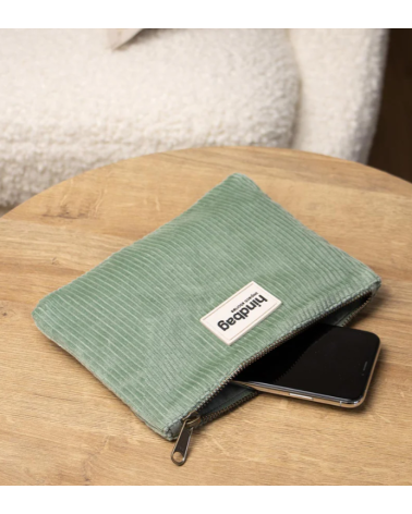 Pochette LOU velours Vert d'eau