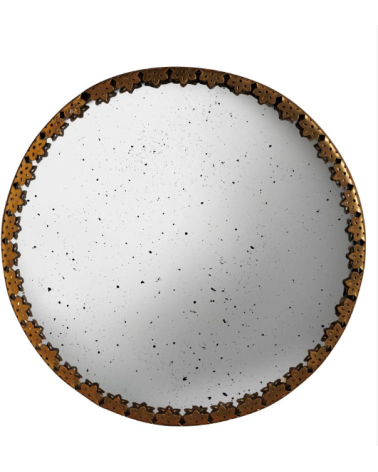 Petit mirior antique covexe bords feston