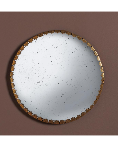 Mirioir antique convexe bords festonnées