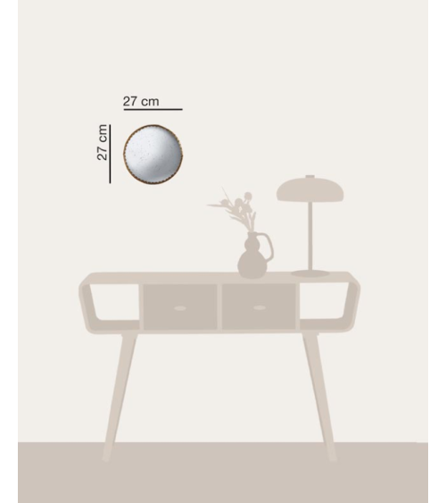 Mirioir antique convexe bords festonnées