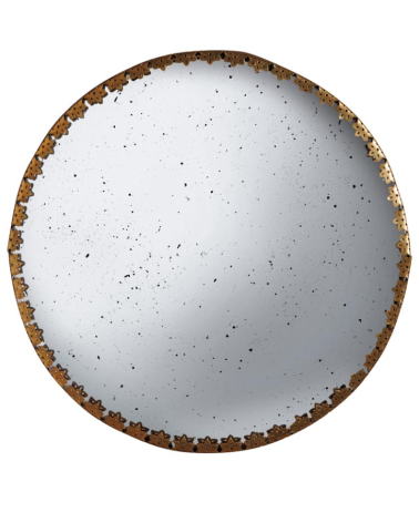 Mirioir antique convexe bords festonnées