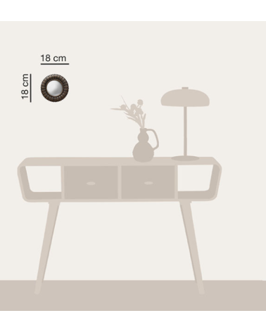 Petit miroir convexe feuilles bronze