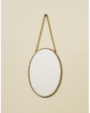 Miroir ovale festonné à suspendre
