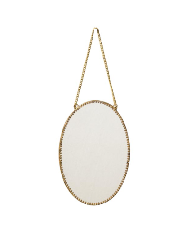 Miroir ovale festonné à suspendre