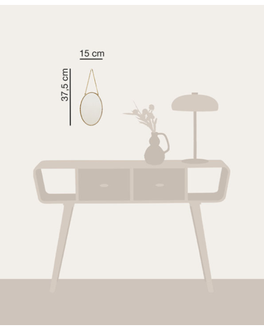 Miroir ovale festonné à suspendre