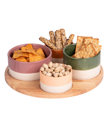 Plateau apéro tournant 4 couleurs