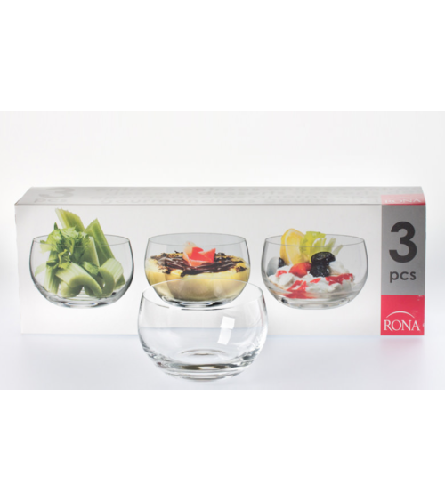 Lo t de 3 Verres / verrines bas 30cl