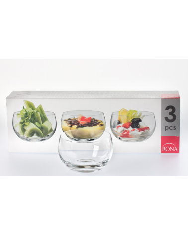 Lo t de 3 Verres / verrines bas 30cl