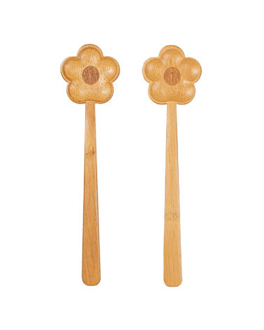 Couvert à salade bambou fleur