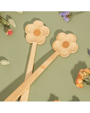 Couvert à salade bambou fleur