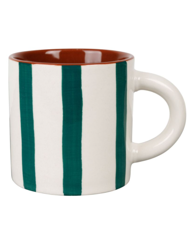Tasse à café Alaria rayures emeraude 17cl