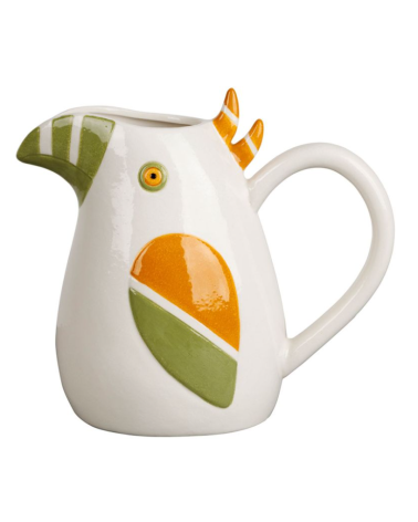 Pichet en Grès Calao vert jaune créme 1.1L