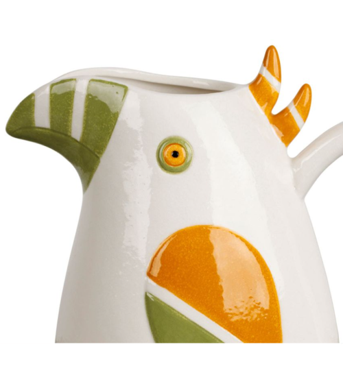 Pichet en Grès Calao vert jaune créme 1.1L