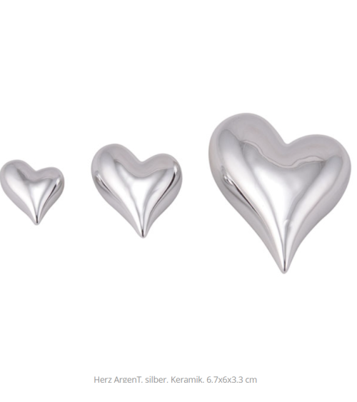 Coeur "argenté" 6.7x6x3.3cm