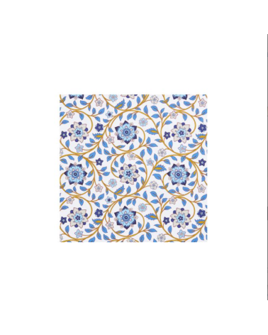 Serviettes 25x25cm bungalow bleue x50
