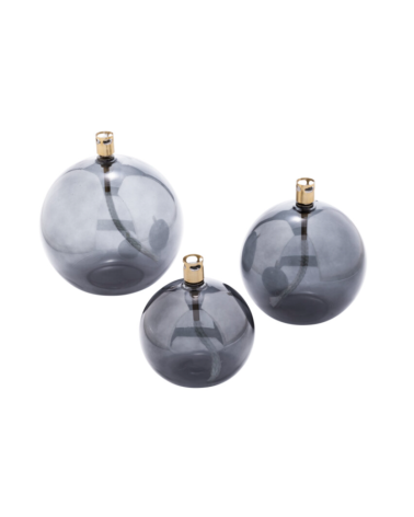 lampe à huile ronde bleu L