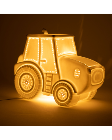 Lampe tracteur porcelaine H22cm
