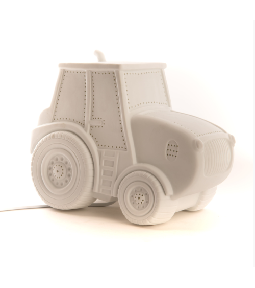 Lampe tracteur porcelaine H22cm