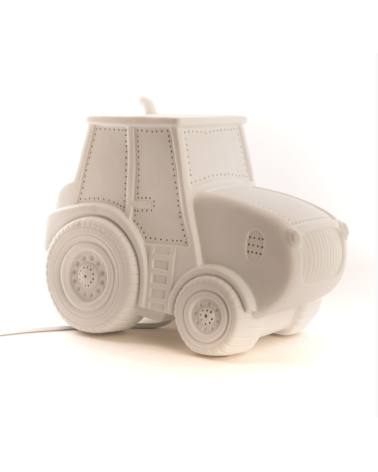 Lampe tracteur porcelaine H22cm