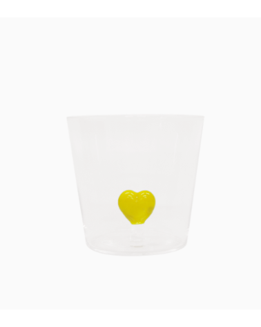 Verre coeur jaune
