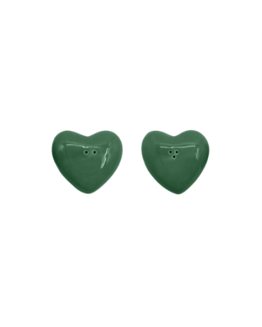 Set sel et poivre coeur vert
